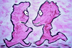 skurril, komische figuren, galerie, Malerei, Mandtmalerei, acryl, art, christiane mandt, artist, figurativ